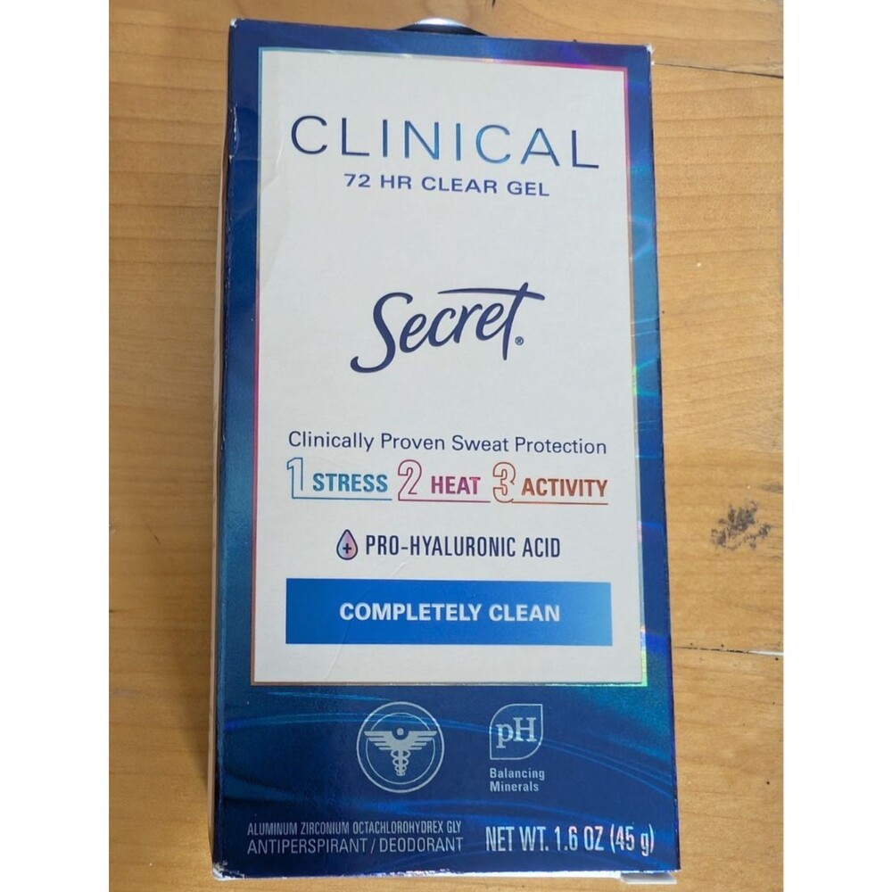 Secret Clinical Strength 72 Hr Clear Gel COMPLETELY CLEAN Hyaluronic Acid 07/27